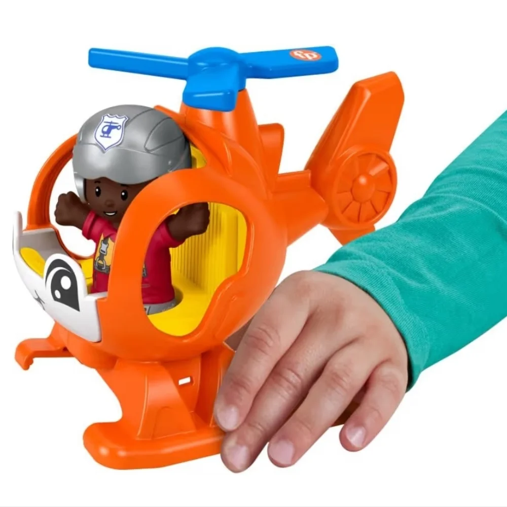Fisher-Price Little People Helicopter Toy & Pilot Push Figure‎ Set Toddlers Kids